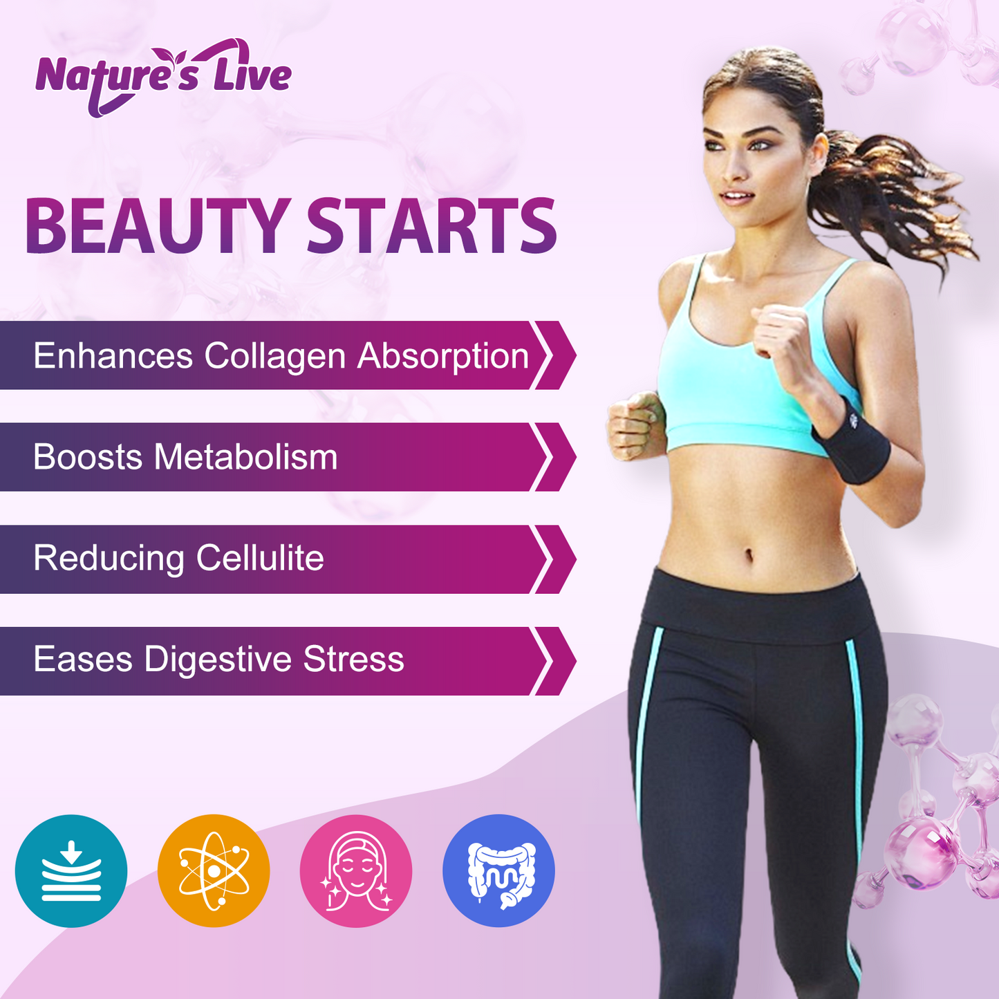 Multi Collagen Peptides Softgel - Type I, II, III, V, X - Hydrolyzed Collagen Peptides with Biotin, Vitamin C, Hyaluronic Acid, Supports Skin Hair Nail, Grass-Fed, Non-GMO, 60 Softgel, 1 Pack