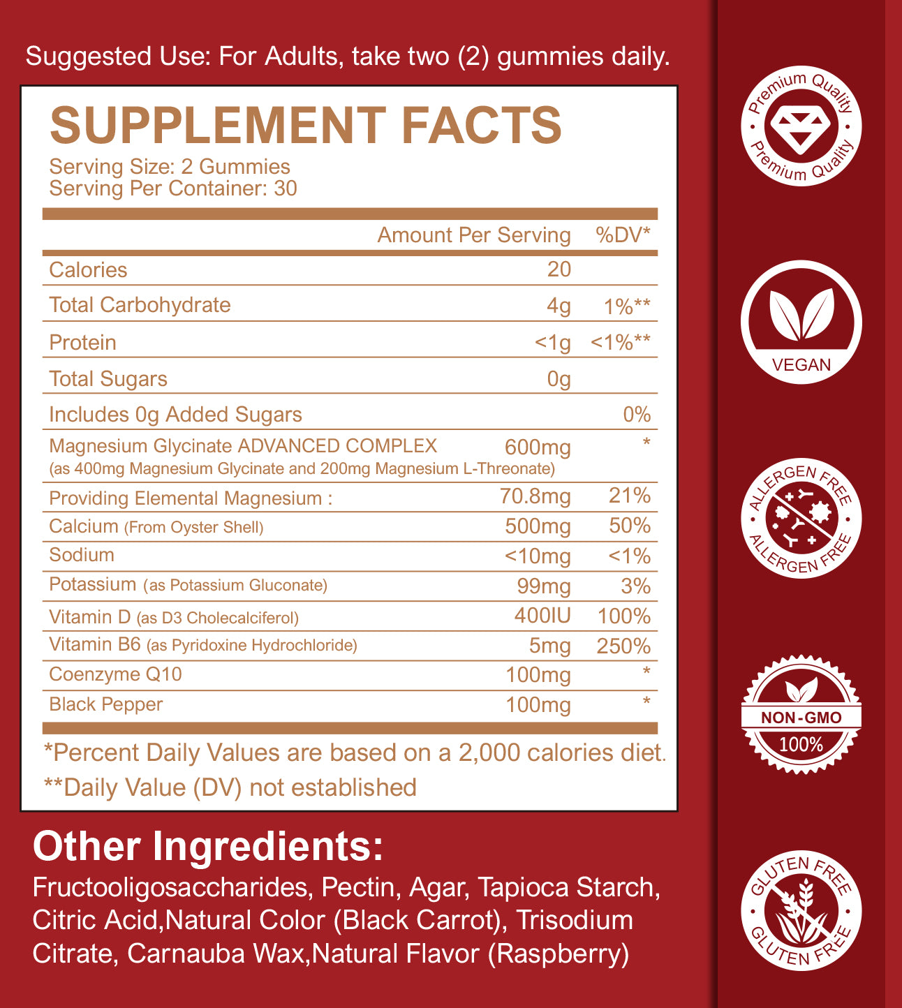 Magnesium Glycinate Gummies, Sugar Free Magnesium Supplement with Magnesium Glycinate 400mg, Magnesium L-Threonate 200mg for Calm Mood, Muscle, Bone & Sleep for Adults, Raspberry Gummies